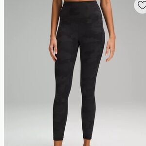 NWT lululemon Align High-Rise Pant 25" Camo Deep Coal with Pockets Size 12